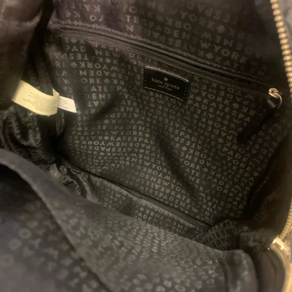 Kate Spade Black Quilted Backpack with Gold Details - Picture 13 of 16